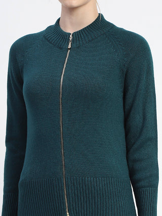 Madame Green Full-Zip Knit Sweater