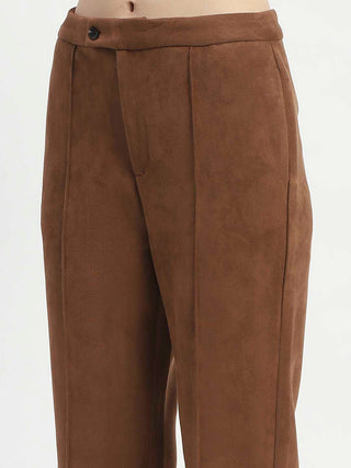 Madame Solid Tan Pleated Gurkha Trousers