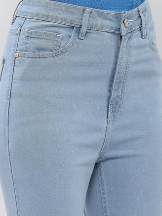 Madame Solid Light Blue Flared Jeans