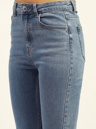 Madame Blue Straight Fit Cotton Denim