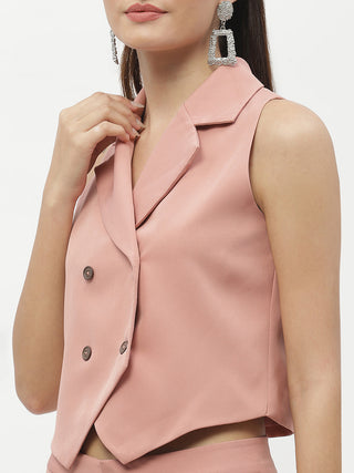 Madame Lapel Collar Peach Blazer