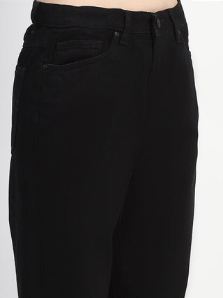 Madame Straight Fit Solid Black Denim