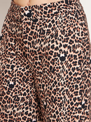 Madame Women Printed Brown Trouser