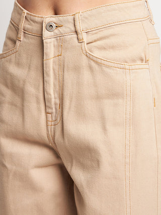 Madame Beige Straight Fit Denim