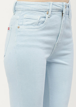 Madame Low Waist Sky Blue Bell Bottom Jeans