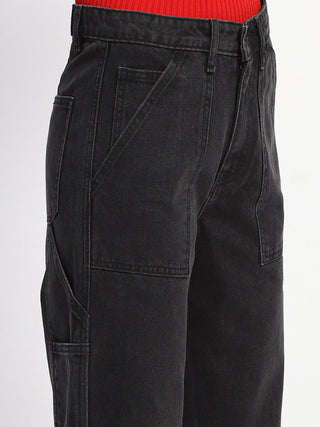 Madame Slant Pocket Flared Black Denim