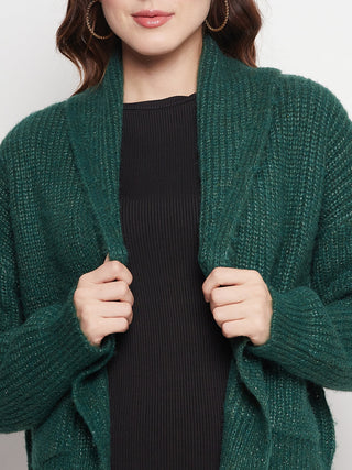 Madame Green Lapel Collar Shrug