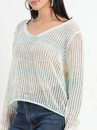 Madame Ombre Crochet Multicolor Knitted Top