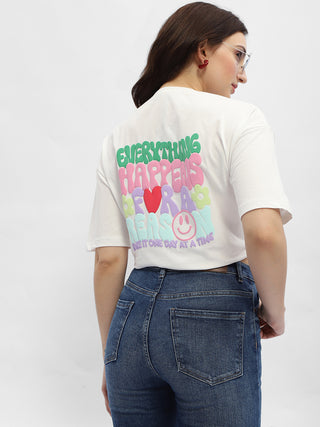 Madame Typography White Cotton T-Shirt