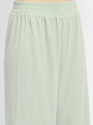 Madame Textured Mint Green Knotted Co-Ord Set