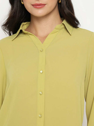 Madame Solid Cyber Lime Full Sleeve Shirt