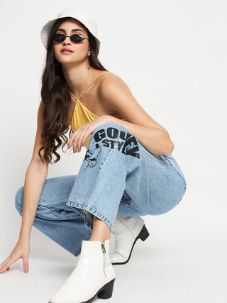 Madame Disney Print Lightblue Denim