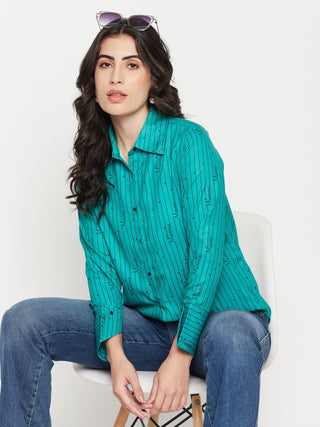 Madame Disney Printed Green Shirt