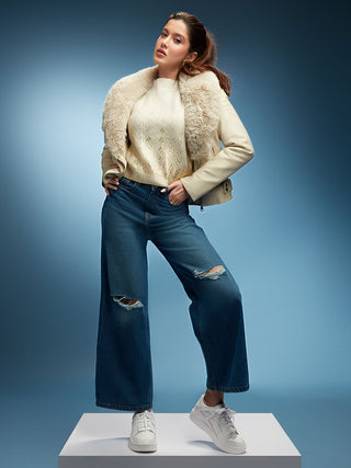 Madame Shanaya Kapoor Ripped Blue Jeans