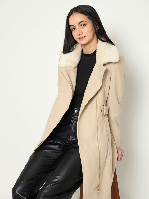 Madame Shirt Collar Off White Long Coat