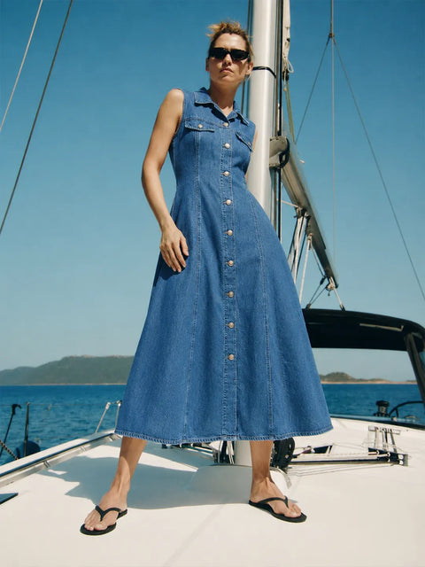 Madame Denim A-line Shirt Dress