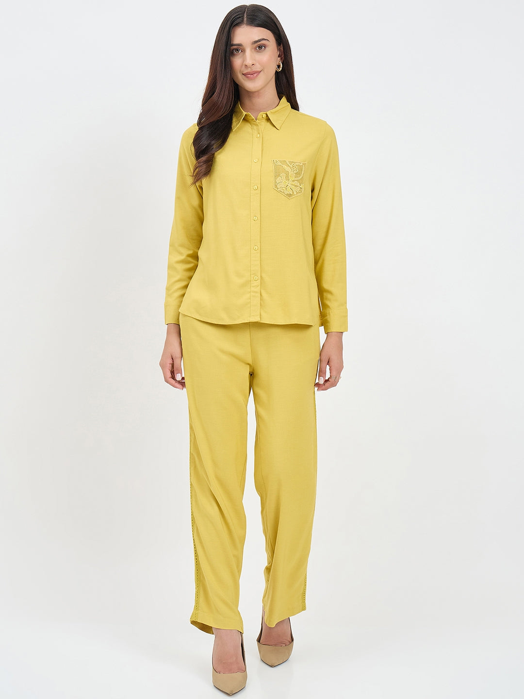 Madame Lime Viscose Co-ord Set color swatch