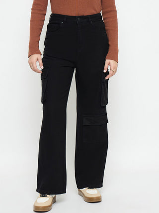 Madame Black Wide Leg Palazzo Pants