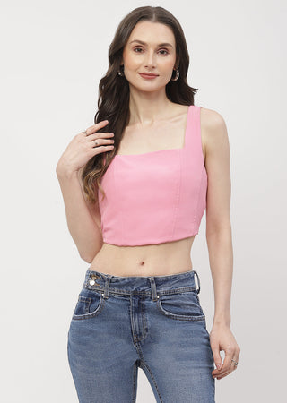 Madame Solid Pink Corset Style Top