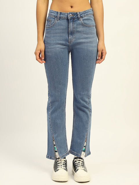 Madame Blue Straight Fit Cotton Denim