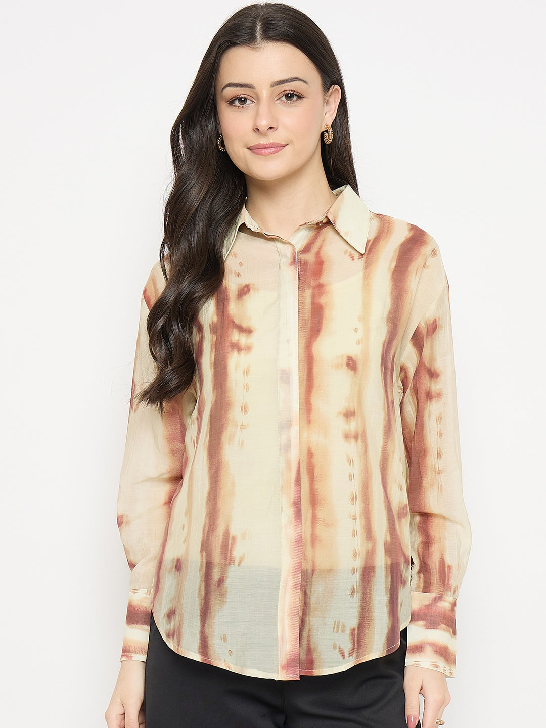 Madame Brown Tencel Nylon Blend Printed Shirt color swatch