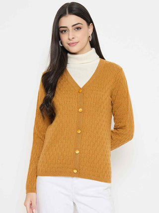 Madame Cable Knit Mustard Yellow Cardigan