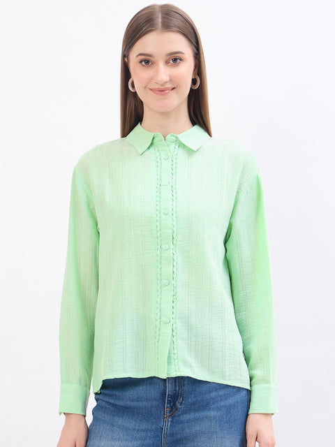 Madame Lace Detail Mint Green Shirt
