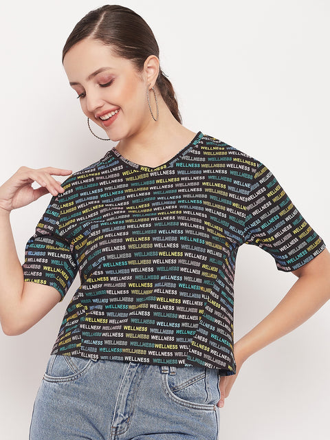 Madame Regular Fit Round Neck Printed T-shirt