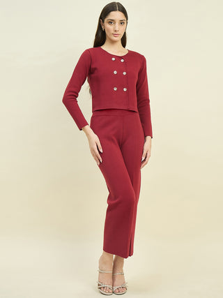 Madame Maroon Knit Co-ord Set