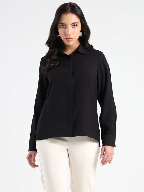 Madame Black Rayon Blend Shirt