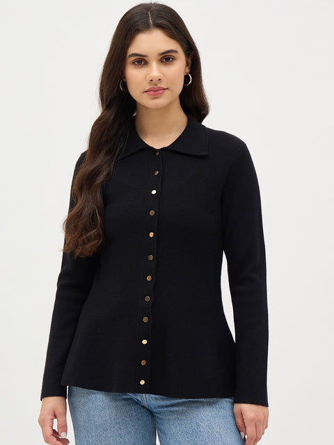 Madame Black Viscose Blend Sweater