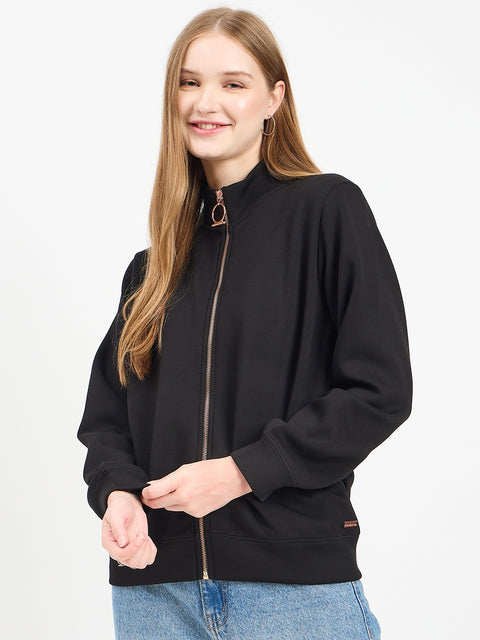 Madame Solid Black Sweat-Shirt
