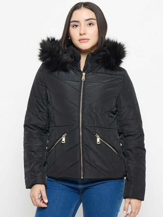Madame Black Quilted Fur Jacket