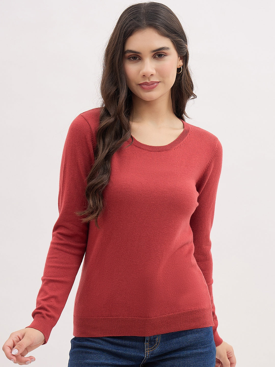 Madame Dark Rust Basic Pullover Sweater color swatch