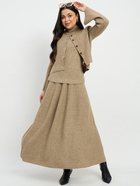 Madame High Neck Sweater and Skirt Co-ord Set