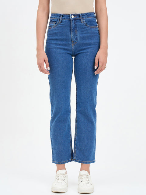 Madame Mid Blue Straight Fit Jean