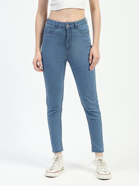 Madame Mid Blue Slim Fit Cotton Jeans