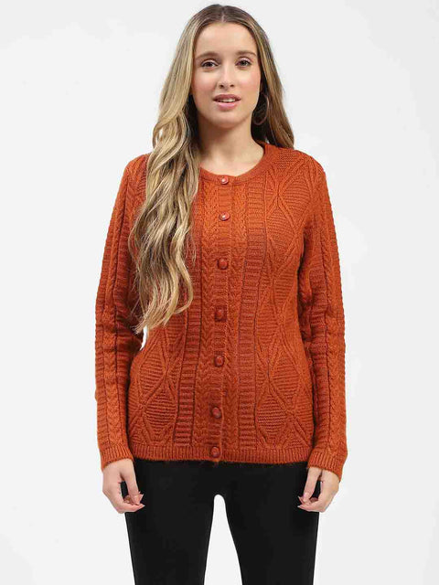 Madame Orange Buttoned Cardigan