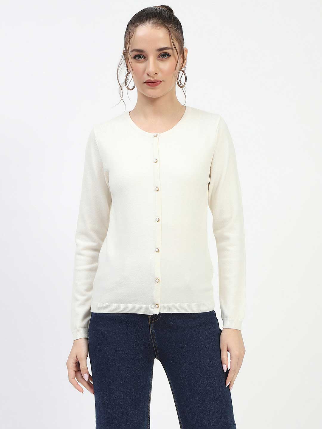 Madame Off-White Button-Up Cardigan color swatch