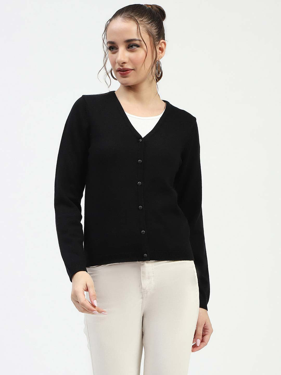 Madame Black Button-Up Cardigan color swatch