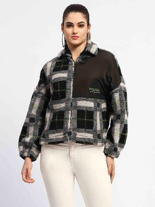 Madame Geometric Print Black Puff Sweatshirt