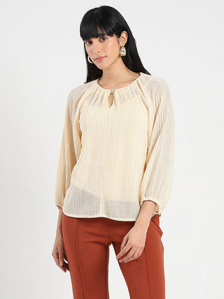 Madame Beige Rayon Blend Top