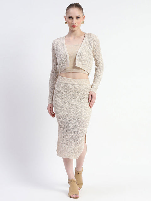 Madame Semi Sheer Shrug With Skirt And Top Co-Ord Set