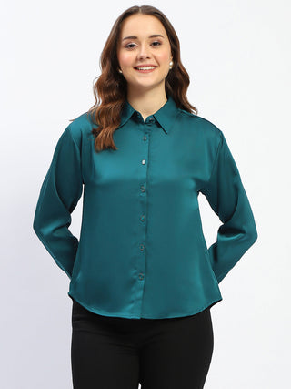 Madame Teal Button Down Shirt