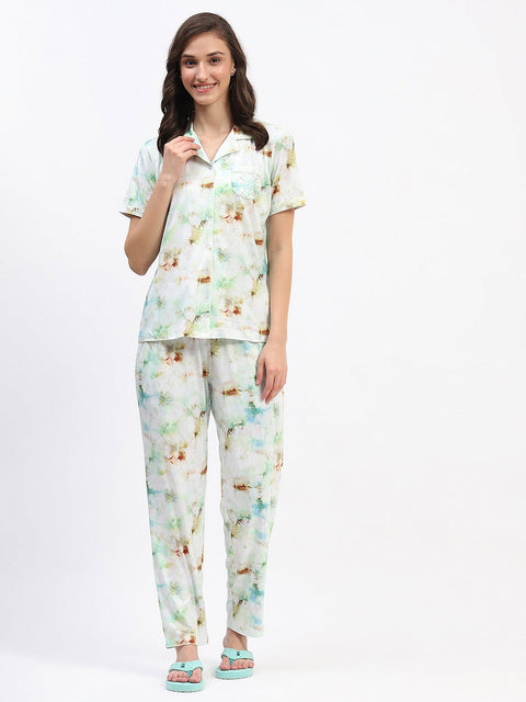 mSECRET Short Sleeve Tie-Dye Mint Pajama Set