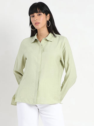 Madame Apple Green Rayon Blend Shirt