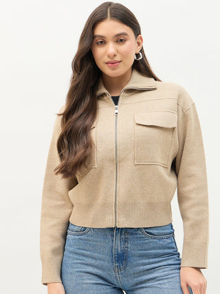 Madame Brown Shirt Collar Jacket