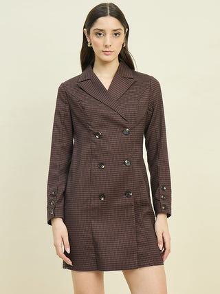 Madame Brown Double Breasted Long Coat