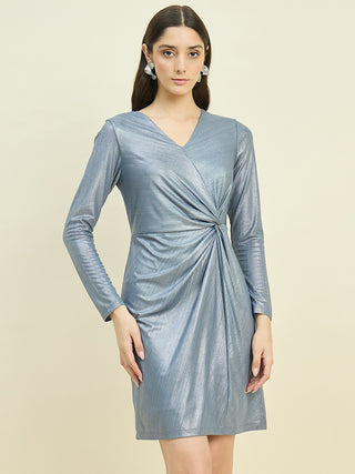 Madame Cinched Waist Grey Bodycon Dress