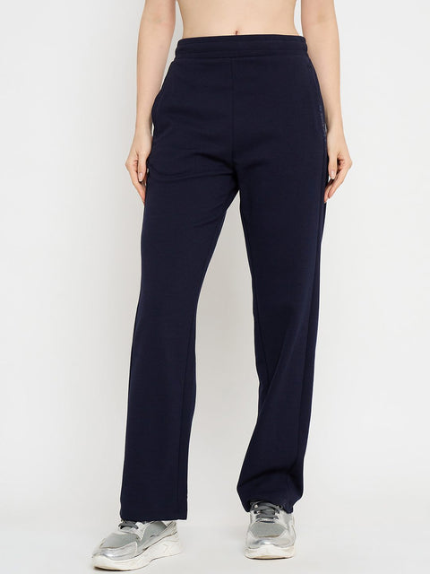 mSECRET Cotton Blend Navy Blue Straight Track Bottoms
